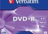 Verbatim DVD+R 4.7GB 16X matte silver/AZO jewel box